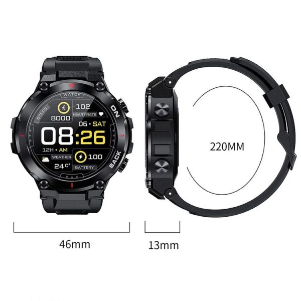 K37 1.32 Inch Heart Rate Monitoring Smart Watch With GPS Positioning Function (Grey) - Image 3