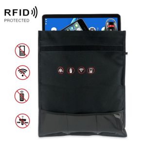 Car Key Signal Shielding Bag Tablet Mobile Phone Privacy Protective Cover Small (Black)