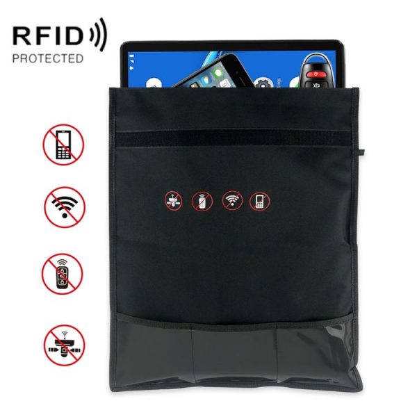 Car Key Signal Shielding Bag Tablet Mobile Phone Privacy Protective Cover Small (Black)