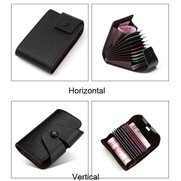 Organ Card Holder Large-capacity Card Sleeve For Men And Women, Color: Vertical Black - Image 5