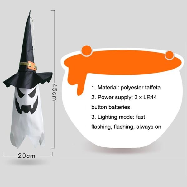 Halloween LED Hanging Lights Ghost Festival Decorative Lights, Style: Wizard Hat (Warm White) - Image 4