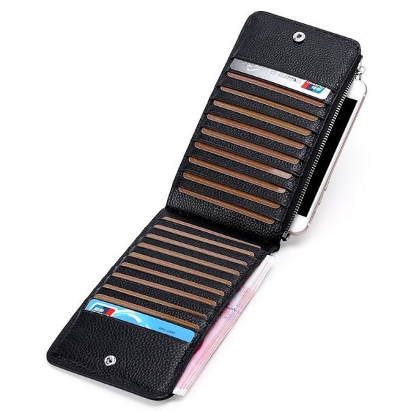 TP-165 First Layer Cowhide RFID Card Holder Long Wallet Multifunctional Mobile Phone Bag (Coffee) - Image 2