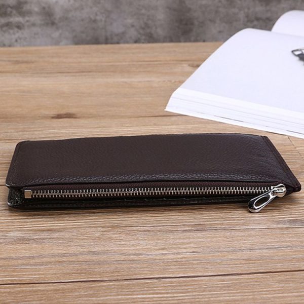 TP-165 First Layer Cowhide RFID Card Holder Long Wallet Multifunctional Mobile Phone Bag (Coffee) - Image 4