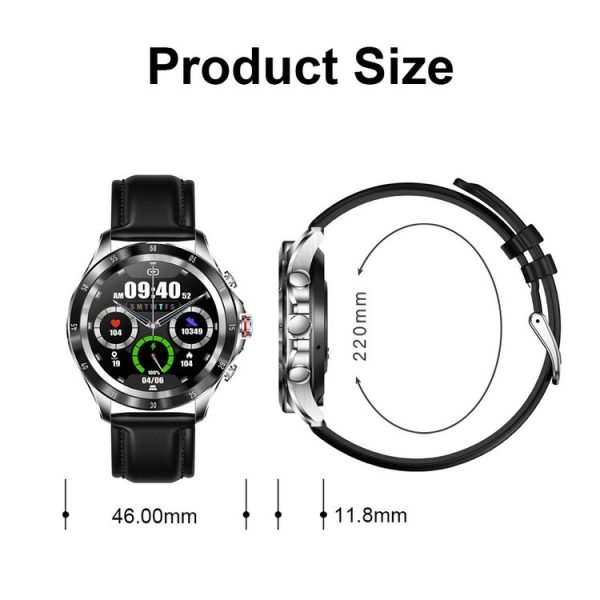 NX1 1.32 Inch Bluetooth Call Body Temperature Monitoring Waterproof Smart Watch (Blue Leather) - Image 3
