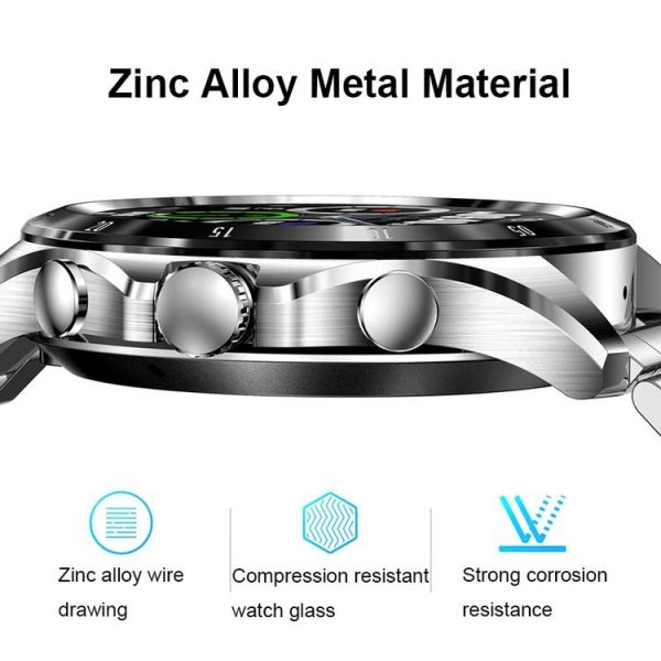NX1 1.32 Inch Bluetooth Call Body Temperature Monitoring Waterproof Smart Watch (Blue Leather) - Image 4