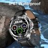 NX1 1.32 Inch Bluetooth Call Body Temperature Monitoring Waterproof Smart Watch (Blue Leather) - Image 6