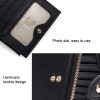GLQ167 RFID Two-way Folding PU Cross Pattern With Zipper Pocket Wallet (Light Blue) - Image 6