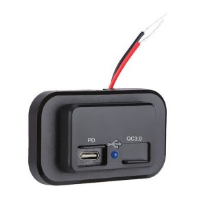 18W QC3.0 Fast Charge PD Car RV Boat Charger (Black)