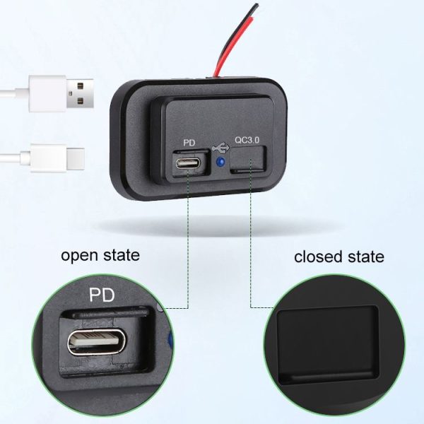 18W QC3.0 Fast Charge PD Car RV Boat Charger (Black) - Image 6