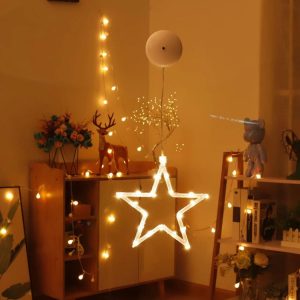 Christmas Decoration LED Sucker Festive Atmosphere Hanging Light (Stars)