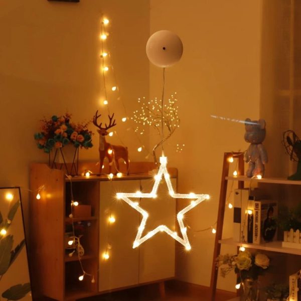 Christmas Decoration LED Sucker Festive Atmosphere Hanging Light (Stars)