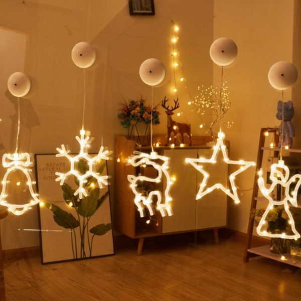 Christmas Decoration LED Sucker Festive Atmosphere Hanging Light (Stars) - Image 5