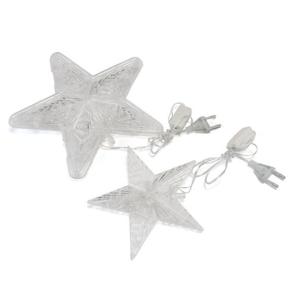 Christmas Tree Top Light LED Glowing Star Lights, Size: Small EU Plug (Red) - Image 2