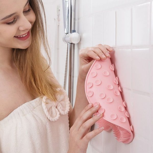 Lazy Rubbing Back Brush With Suction Cup Brush Bathroom Tool Wall Massage (Blue) - Image 5