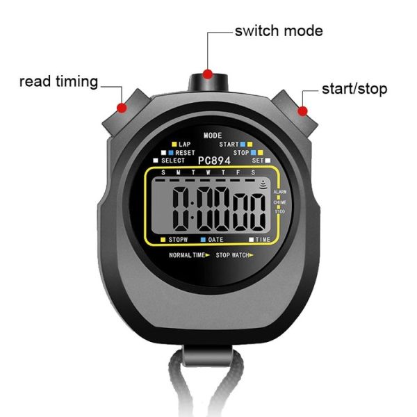 PC894 Electronic Stopwatch Timer Sports Fitness Training Referee Stopwatch - Image 3