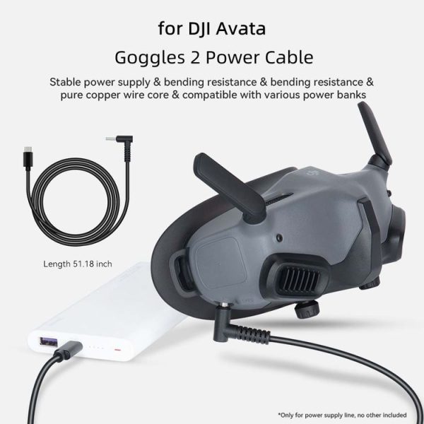 Glasses Power Cablefor for DJI FPV Avata Goggles 2 130cm - Image 2