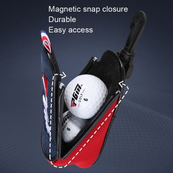 PGM SOB005 Golf Ball Bag Light Waist Bag Magnetic Suction Mini Ball Bag (Grey) - Image 5