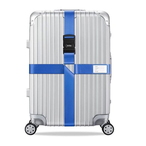 Luggage Reinforcement Straps Fixed Protective Rope With Combination Lock, Color: Blue