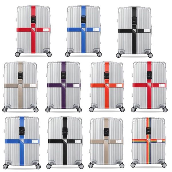 Luggage Reinforcement Straps Fixed Protective Rope With Combination Lock, Color: Blue - Image 2