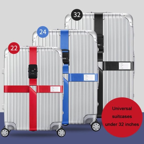 Luggage Reinforcement Straps Fixed Protective Rope With Combination Lock, Color: Blue - Image 6