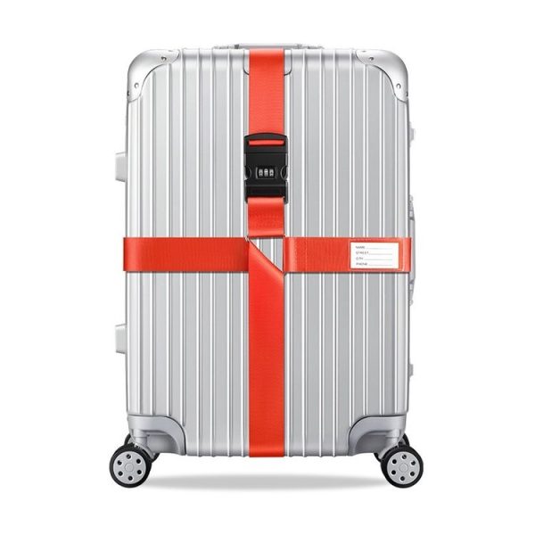 Luggage Reinforcement Straps Fixed Protective Rope With Combination Lock, Color: Orange