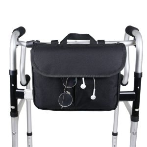 MTP-682 Hanging Wheelchair Storage Bag Rehabilitation Walking Bike Storage Bag (Black)