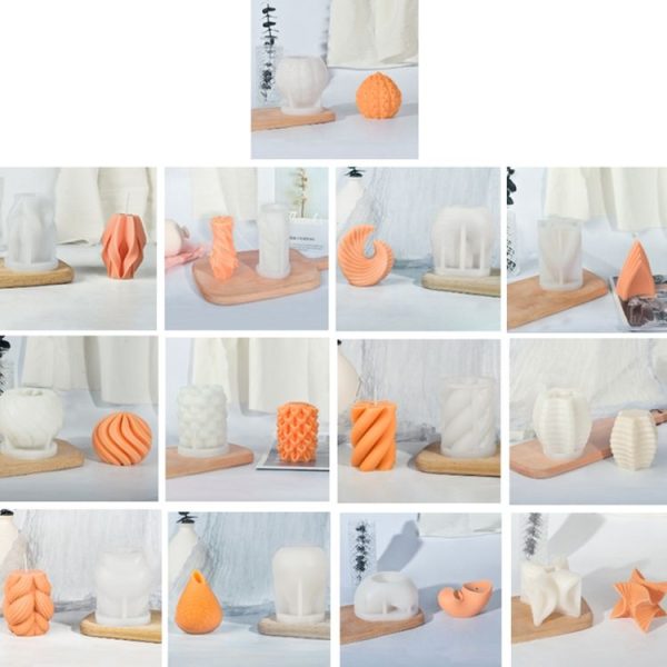 Geometric Scented Candle Silicone Mold, Specification: LZ-396+Tool Set - Image 2