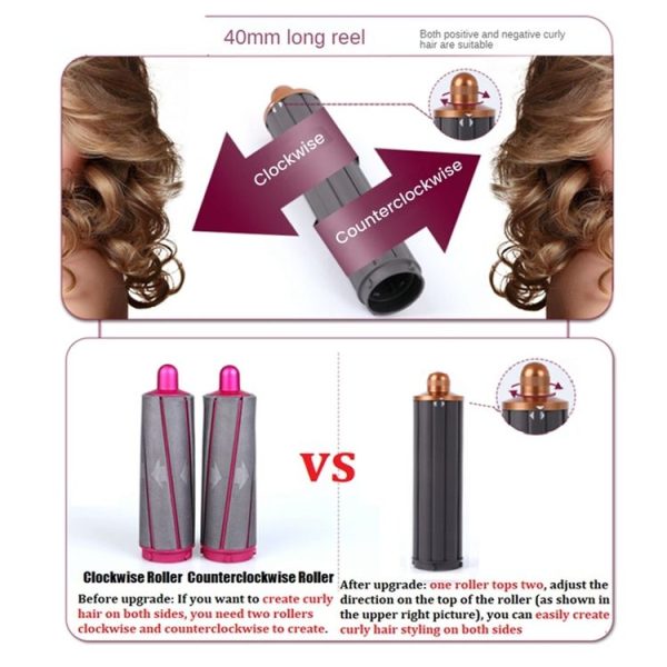 13.4cm Upgraded Long Barrel Curling Iron for Dyson HD01 / 02 / 03 / 04 / 08 Hair Dryer 40mm Gold - Image 3