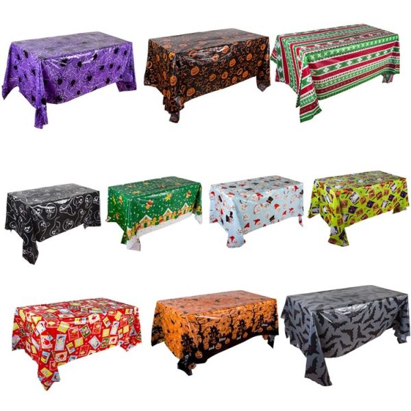 Christmas Halloween Party Event Decoration Tablecloth (Green Biscuits) - Image 2