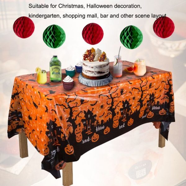 Christmas Halloween Party Event Decoration Tablecloth (Green Biscuits) - Image 4
