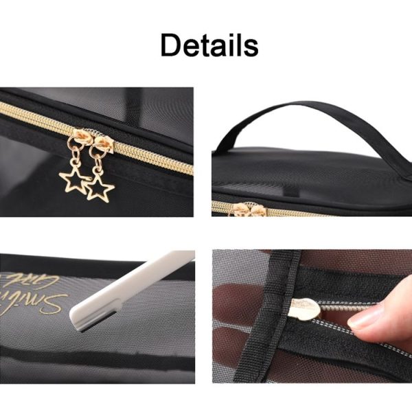Travel Large Capacity Transparent Mesh Cosmetic Bag, Style: Semicircular - Image 3