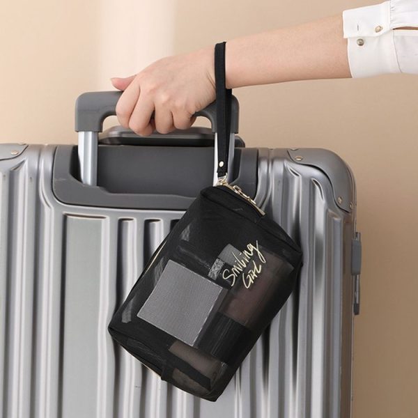 Travel Large Capacity Transparent Mesh Cosmetic Bag, Style: Semicircular - Image 5