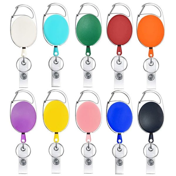 68cm Retractable Pull Badge Reel Zinc Alloy ID Lanyard Name Tag Card Badge Holder (Black) - Image 2