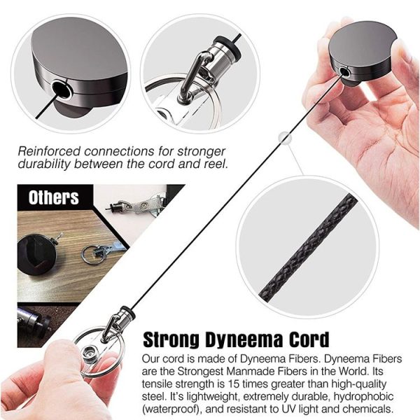 Electroplated Metal Retractable Pull Badge Reel Keychain Belt Clip Document Buckle - Image 4