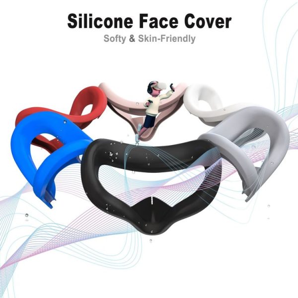VR Silicone Eye Mask+Lens Protective Cover+Joystick Hat, For Meta Quest 2 (Black) - Image 2