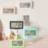 YD005 Mini Light and Thin LCD Screen Temperature / Humidity Meter Electronic Clock (White) - Image 2