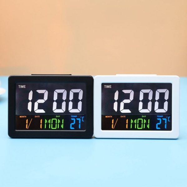 G2000 Color Screen Date Temperature Display Alarm Clock Desk Clock (Black) - Image 2