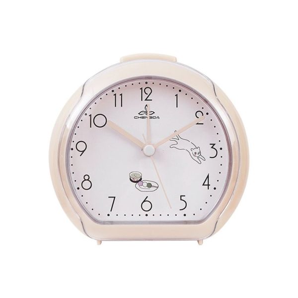 Cute Children Small Alarm Clock Bedside Night Light Clock (A306 Beige)