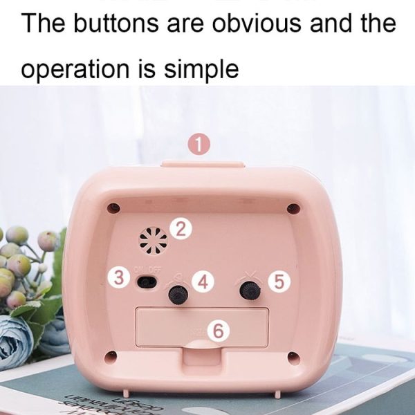 Cute Children Small Alarm Clock Bedside Night Light Clock (A306 Beige) - Image 4