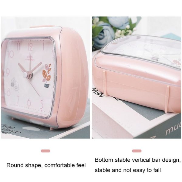 Cute Children Small Alarm Clock Bedside Night Light Clock (A306 Beige) - Image 6