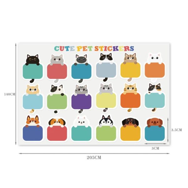 12 PCS Cute Cat Name Stickers Waterproof Children Stationery Stickers - Image 2
