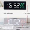 0715 Voice-activated LED Mute Date Temperature Display Electronic Clock (White Shell Blue Light) - Image 3