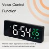 0715 Voice-activated LED Mute Date Temperature Display Electronic Clock (White Shell Blue Light) - Image 5