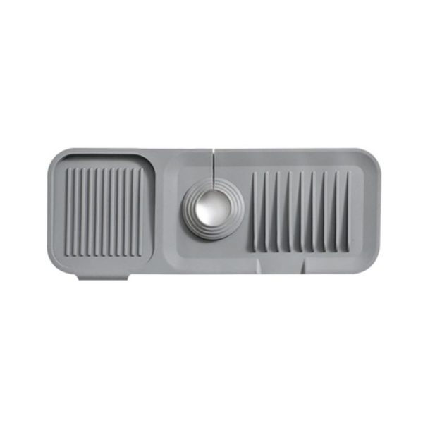 Faucet Silicone Draining Mat Anti-splash Kitchen Sink Non-slip Soap Mat, Size: Large (Deep Gray)