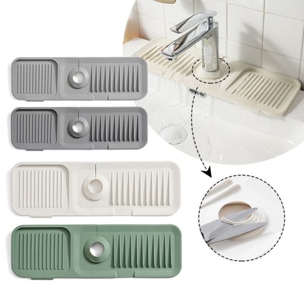 Faucet Silicone Draining Mat Anti-splash Kitchen Sink Non-slip Soap Mat, Size: Large (Deep Gray) - Image 2