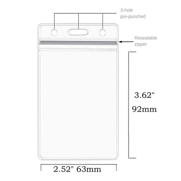 20 PCS Transparent PVC Vertical Plastic Card Sleeves Waterproof ID Card Sleeves Badges - Image 2