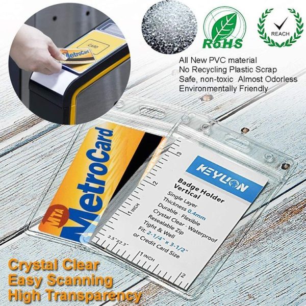20 PCS Transparent PVC Vertical Plastic Card Sleeves Waterproof ID Card Sleeves Badges - Image 6