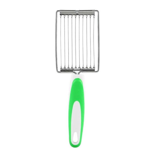 Tomato Luncheon Meat Slicer Non-slip Stainless Steel Fruit Cutter (Green)