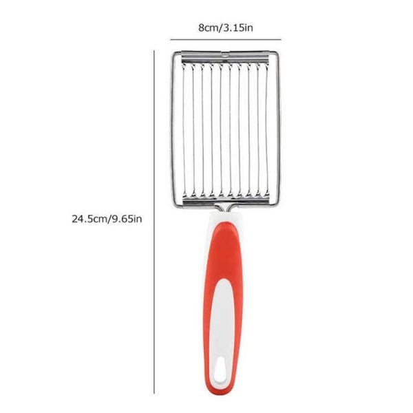 Tomato Luncheon Meat Slicer Non-slip Stainless Steel Fruit Cutter (Green) - Image 3