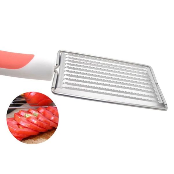 Tomato Luncheon Meat Slicer Non-slip Stainless Steel Fruit Cutter (Green) - Image 5